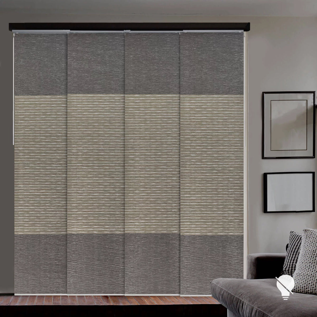 Adjustable Sliding Panel Track Blind 45.8"-86" W x 96" H Vertical Blinds 99% Blackout O797