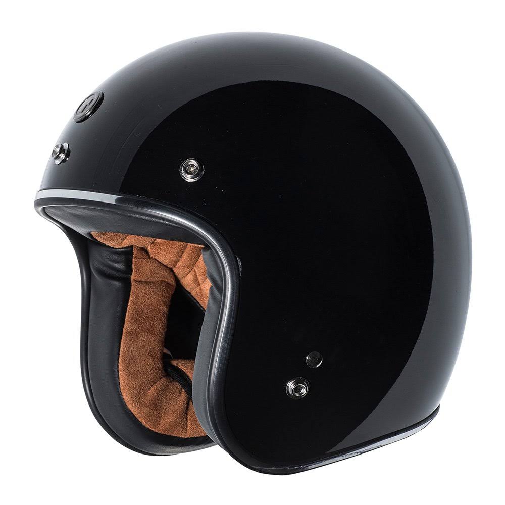 3/4 Motorcycle Helmet, Gloss Black, X-Large I96531