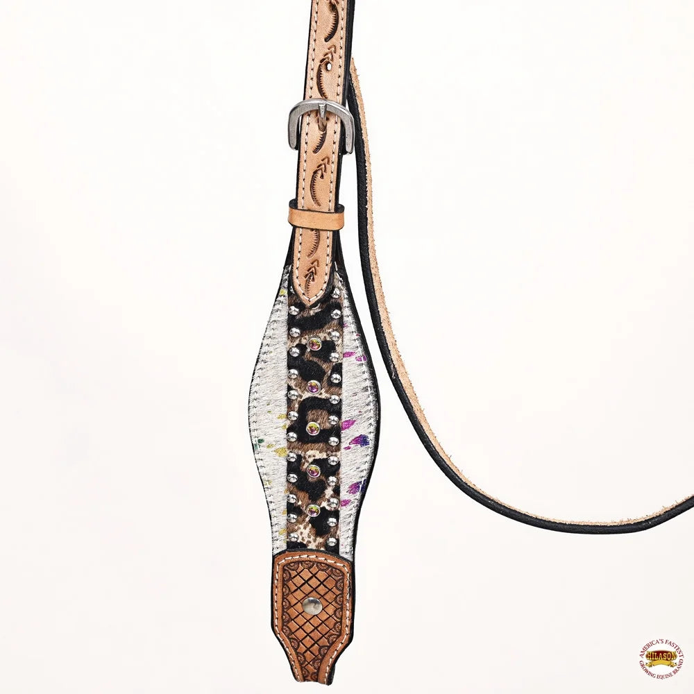 Tan Hairon Leather Horse Headstall Breast Collar R408751