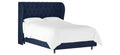 Queen Tufted Wingback Bed, Velvet Ink G78411