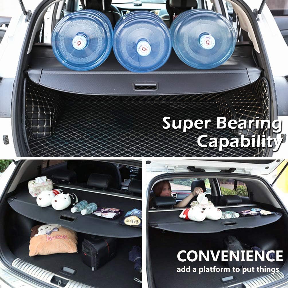 Black Retractable Rear Cargo Cover Pack of 2 N484