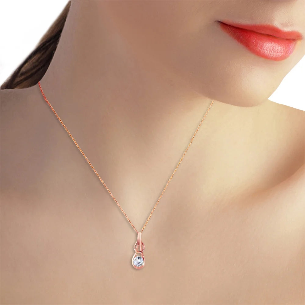 20" Rose Gold Necklace with Natural Aquamarine J893087