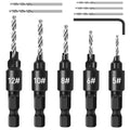 5Pcs Quick Change 1/4 Hex Shank Adjustable Countersink Set V20184