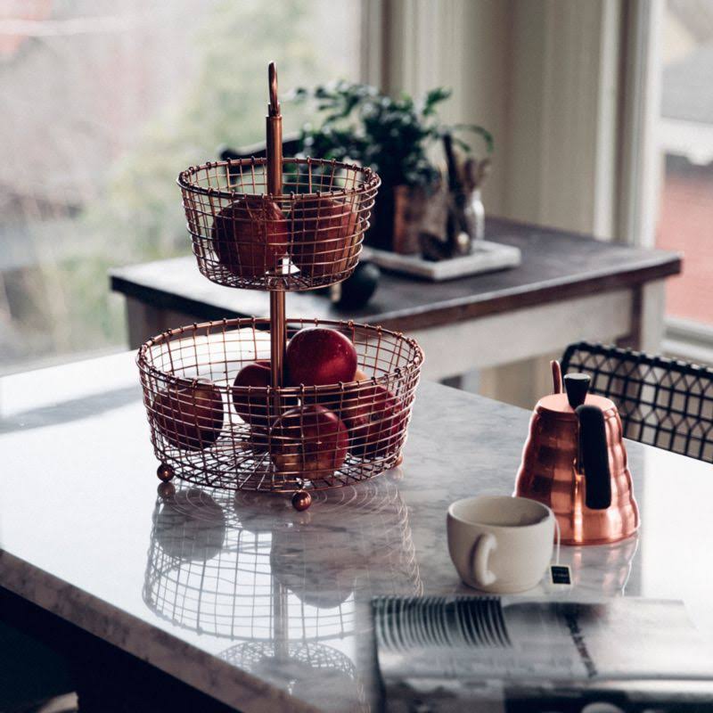 3-Tier Copper Fruit Basket Y6792