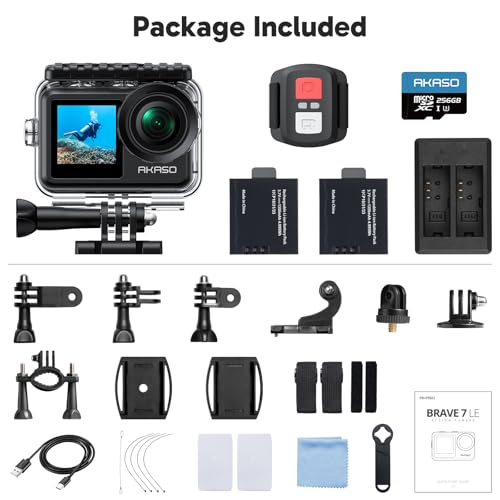 4K30fps Action Camera with 256GB MicroSDXC U3 Memory Card F106