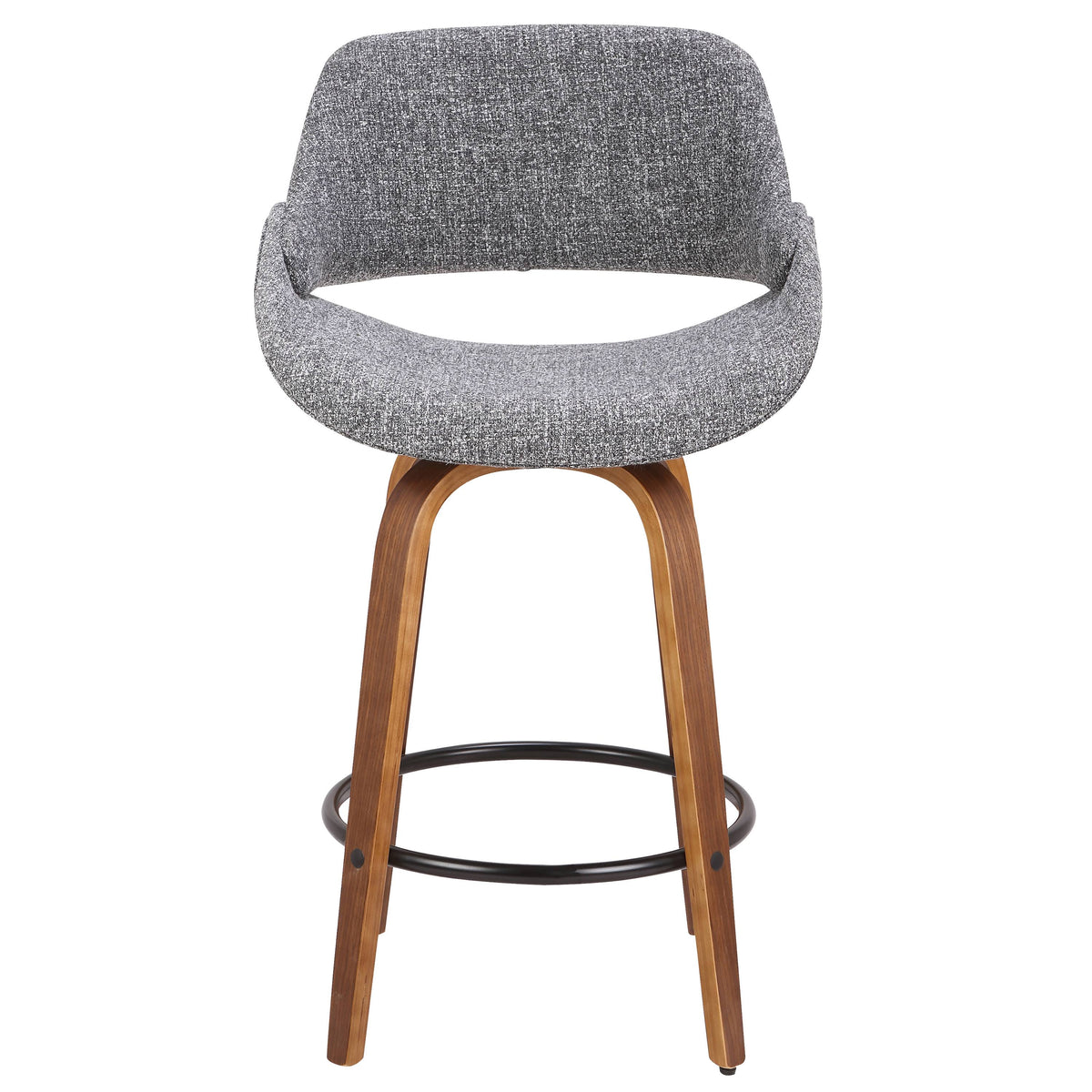 Walnut and Grey Noise Fabric Counter Stool L88604