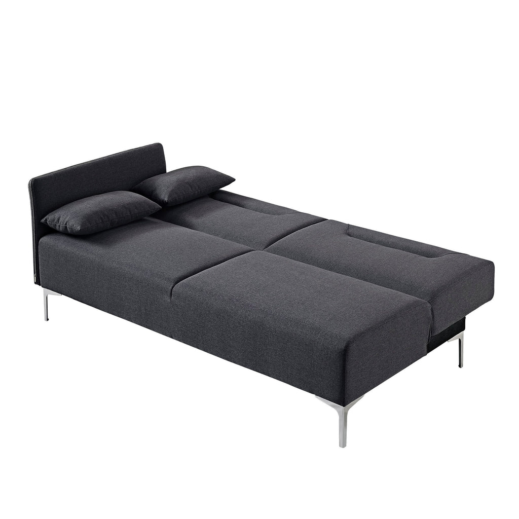 Black Fabric Upholstered Right Facing 2-Piece Sleeper Sectional Sofa C769