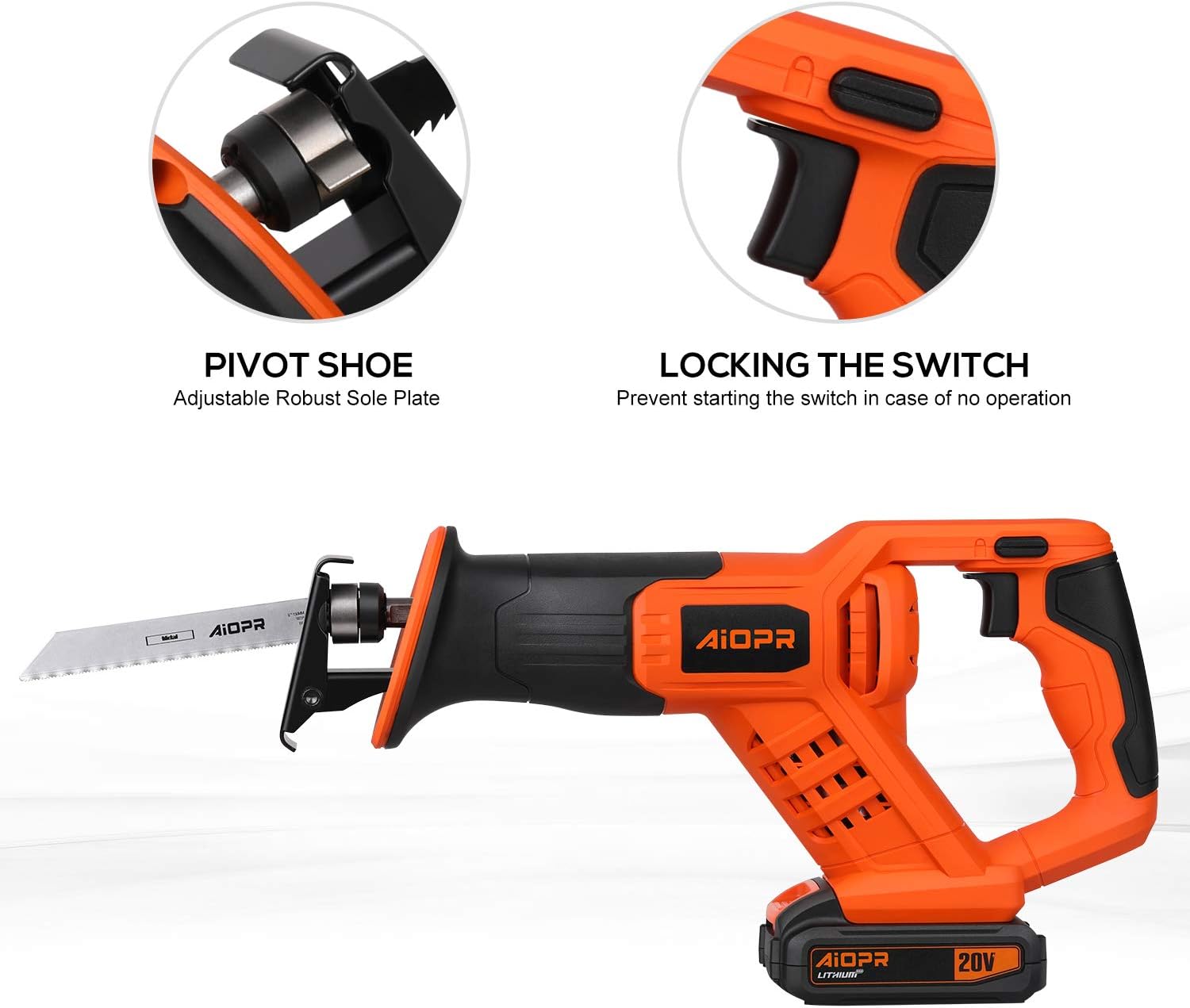 20V Cordless Reciprocating Saw with 5 Blades N470