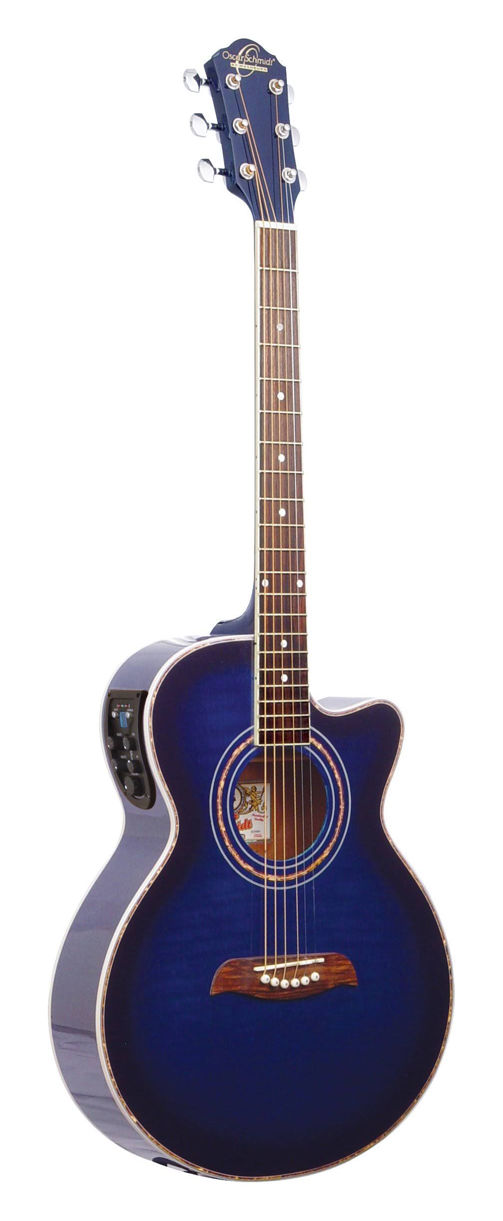 Trans Blue Acoustic Electric Guitar H7424