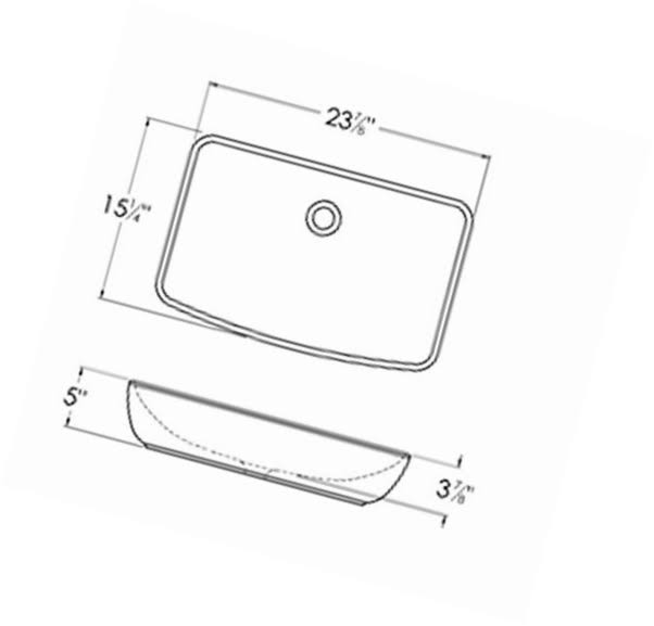 White Rectangular Vessel Sink Q600684