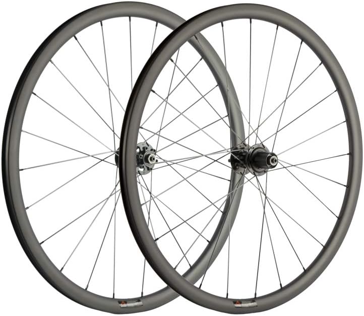 Carbon Fiber Disc Brake Wheelset 700c Road Wheel 25mm Width UD Matt 30mm E697351