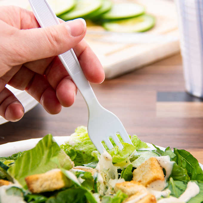 Plastic Heavyweight Fork White 500ct O937532