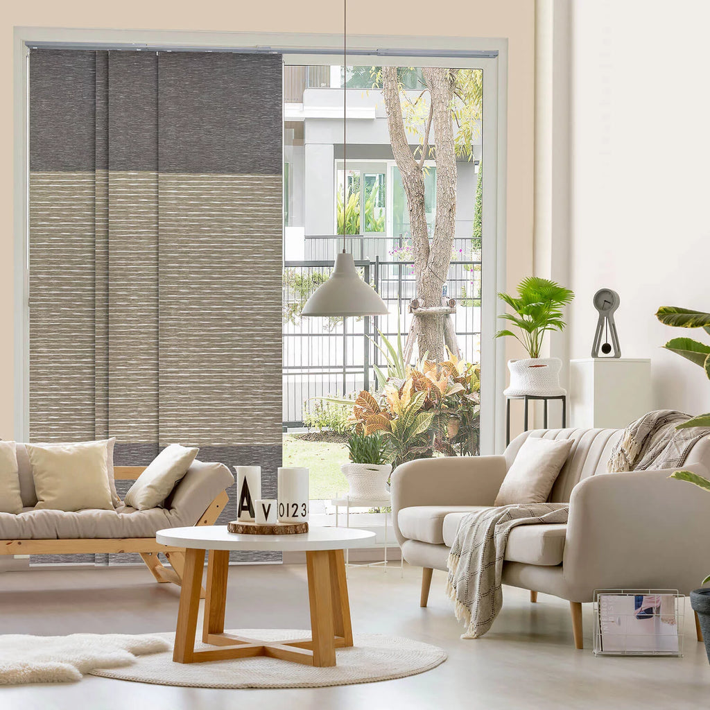 Adjustable Sliding Panel Track Blind 45.8"-86" W x 96" H Vertical Blinds 99% Blackout O797