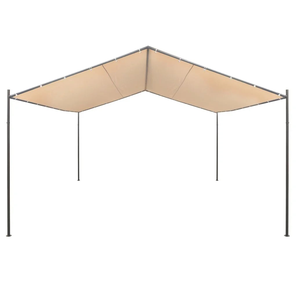 Beige Steel Gazebo Tent Canopy W313562