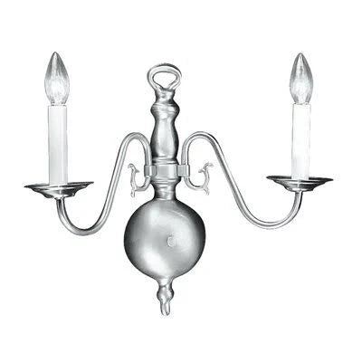 2 - Light Dimmable Candle Wall Light Brushed Nickel S568