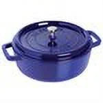 Cast Iron 6-qt Shallow Wide Round Cocotte Dark Blue X93628