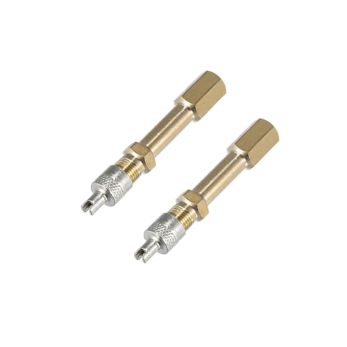 2 PCS Brass Auto Tire Valve Extension Adaptor, 50mm Valve Stem Extenders K284458
