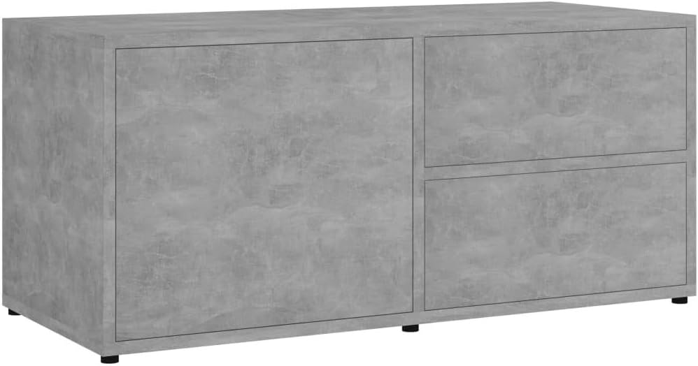 Gray Chipboard TV Cabinet with Drawer Q490