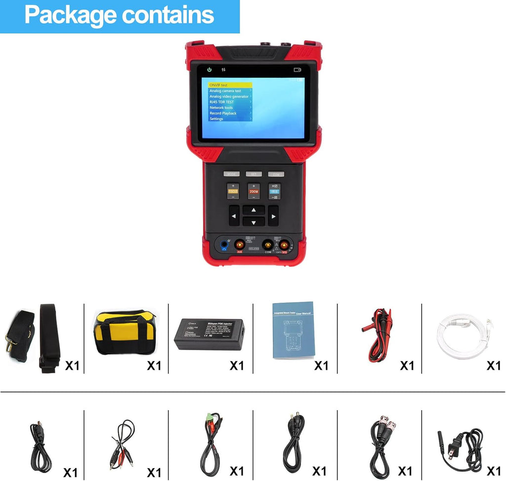 8MP CVI TVI 5MP AHD CVBS Camera Tester with 4 inch TFT Screen S213