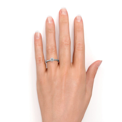 1 Carat Round Cut Moissanite Solitaire Engagement Ring in 18k White Gold Over Silver I5568