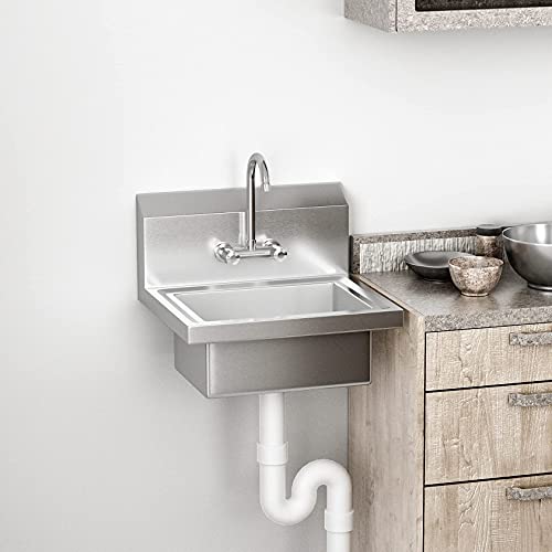Stainless Steel Wall Mount Utility Sink with Faucet H59195
