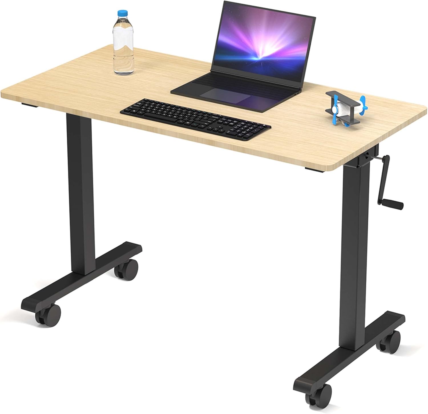 Compact Crank Adjustable Height Rolling Standing Desk Q139708