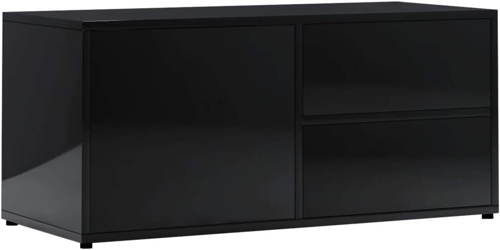 Gray Chipboard TV Cabinet with Drawer Q490