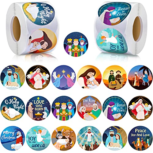 800 Pcs Christmas Religious Stickers, 16 Designs A322