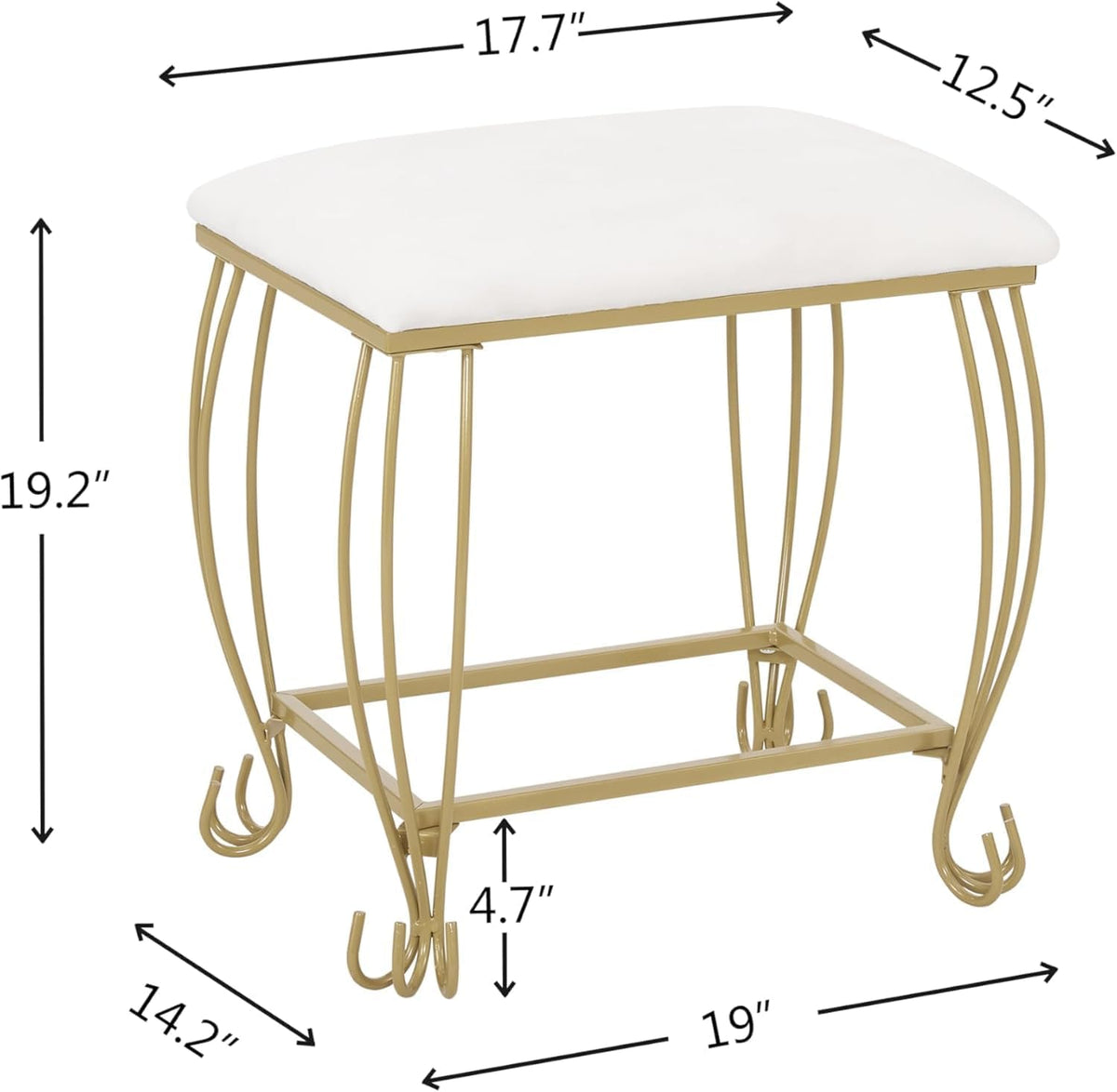 White Vanity Mirror Table Set with Stool W367