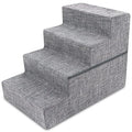 Gray Linen 4-Steps Foldable Pet Steps D567180