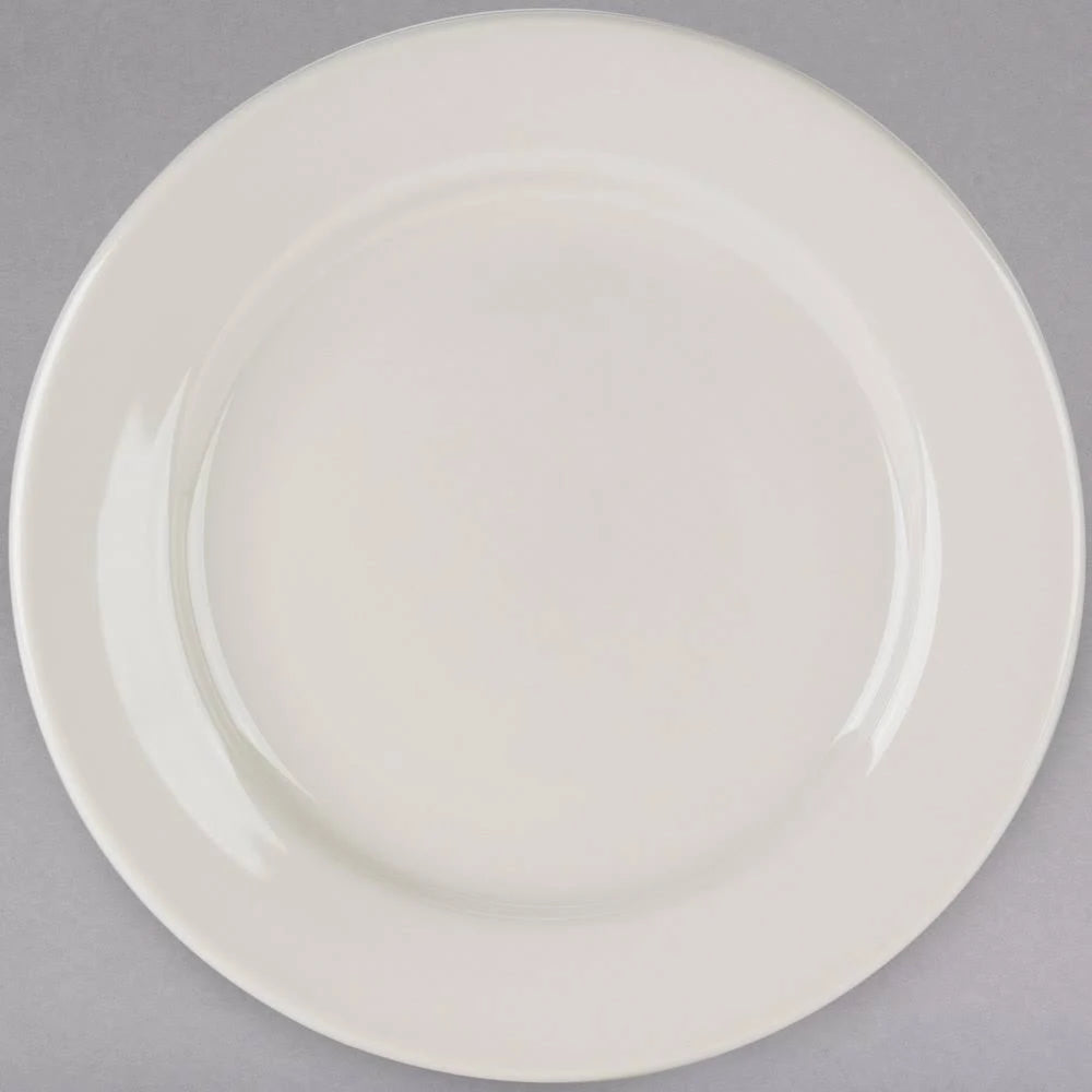 12/Case 10x22 Eggshell Wide Rim China Plate R9903