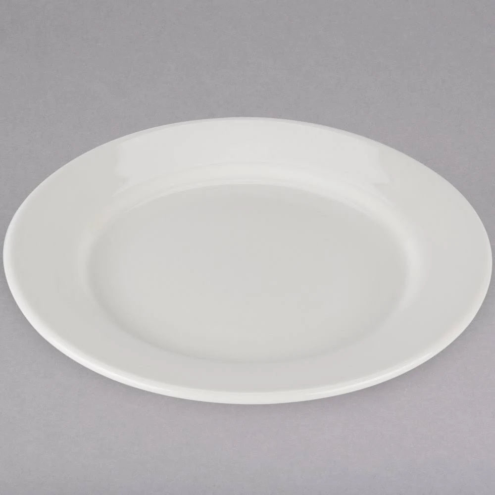 12/Case 10x22 Eggshell Wide Rim China Plate R9903
