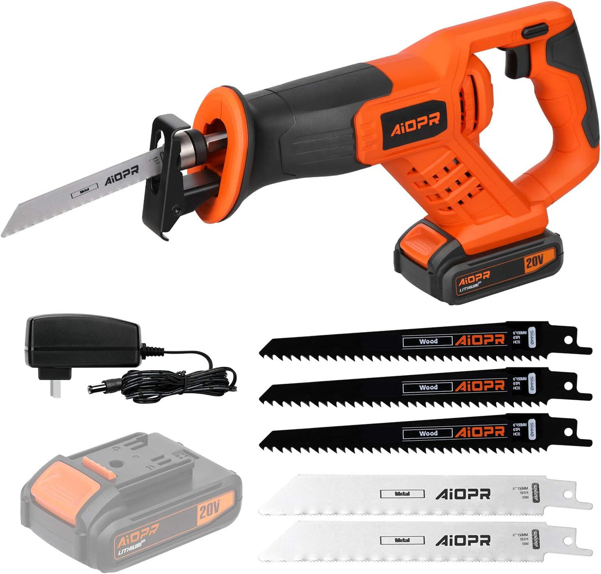 20V Cordless Reciprocating Saw with 5 Blades N470