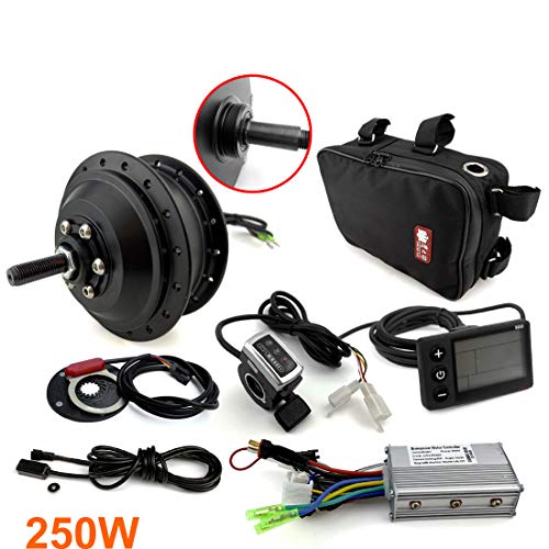 Black Brushless Hub Motor Bicycle Electrified Conversion Kit Y25101