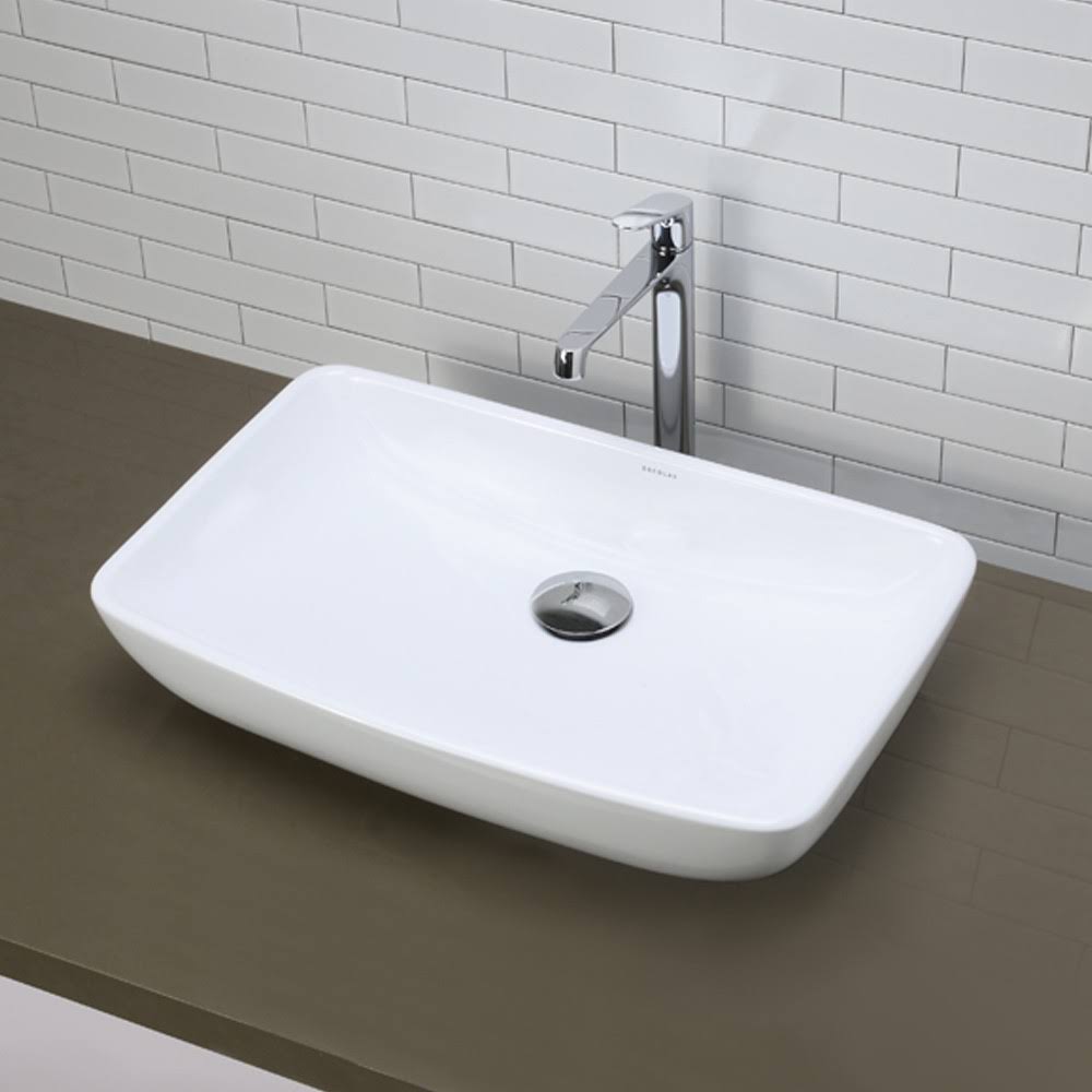 White Rectangular Vessel Sink Q600684