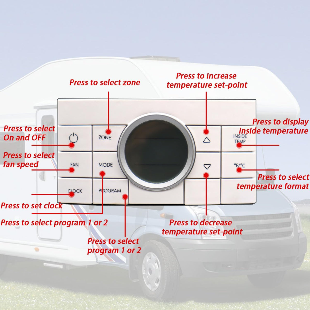 Multi-Zone Thermostat Replacement for Dometic Air Conditioner H90690