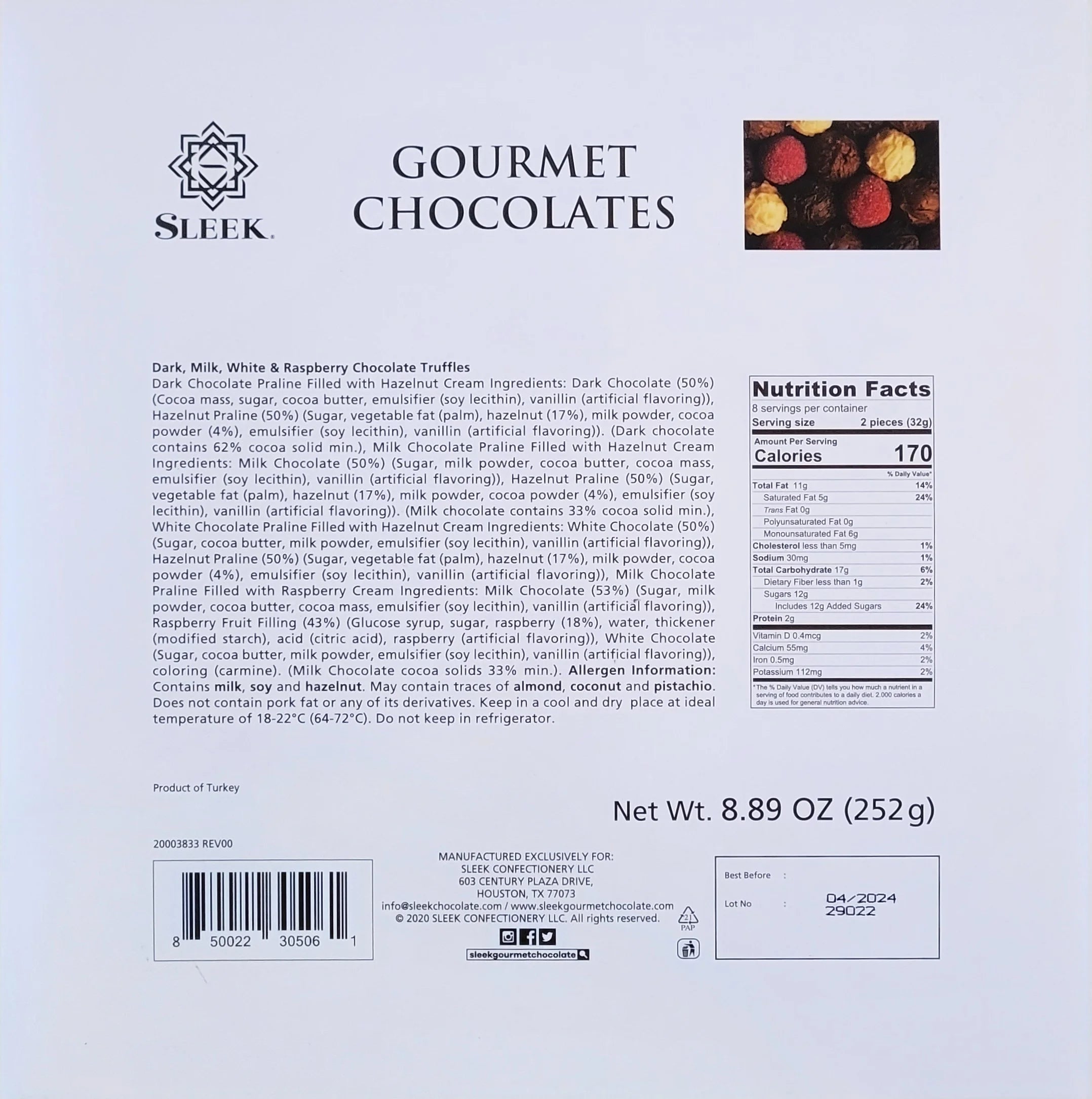 Assorted Dessert Truffle Box, 252g V867434