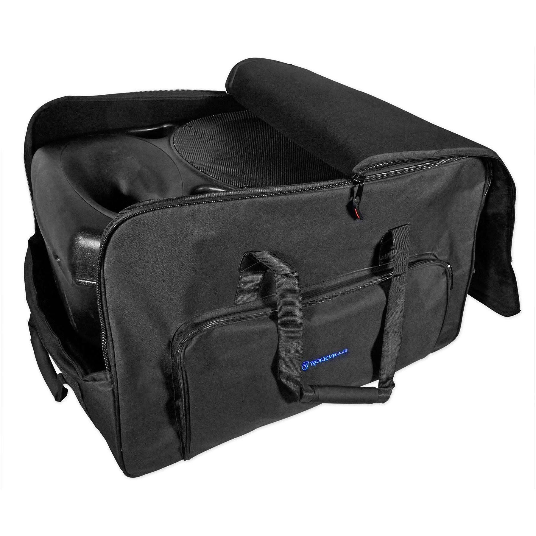 Rockville Rolling Travel Case Speaker Bag with Handle and Wheels Q117