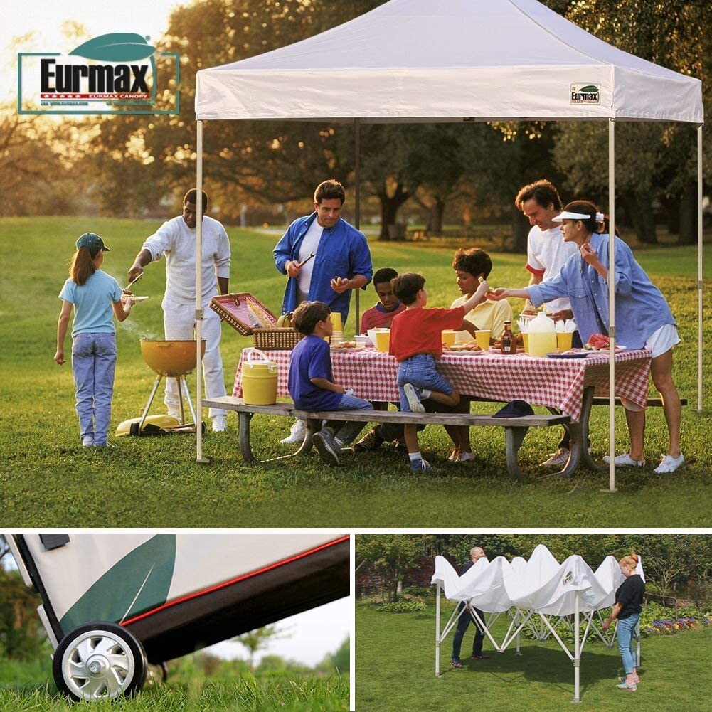 10x10 Pergolas with Canopy Outdoor Gazebo with Heavy Duty Wheeled Carry Bag P7868