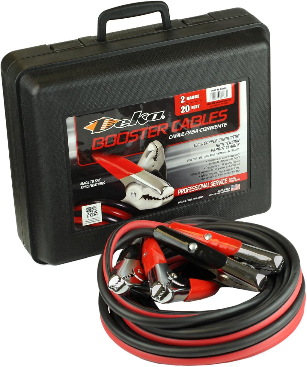 2 Gauge 20 Foot Booster Cables with Case N2506