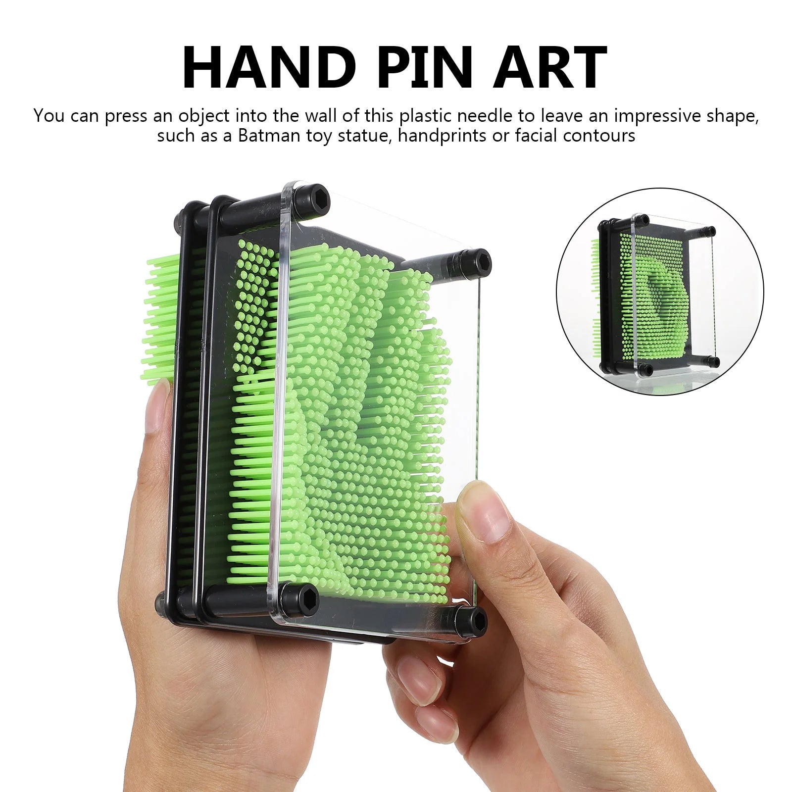 3D Pin Art Toys Plastic Square Handprint C491