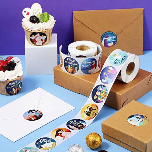 800 Pcs Christmas Religious Stickers, 16 Designs A322