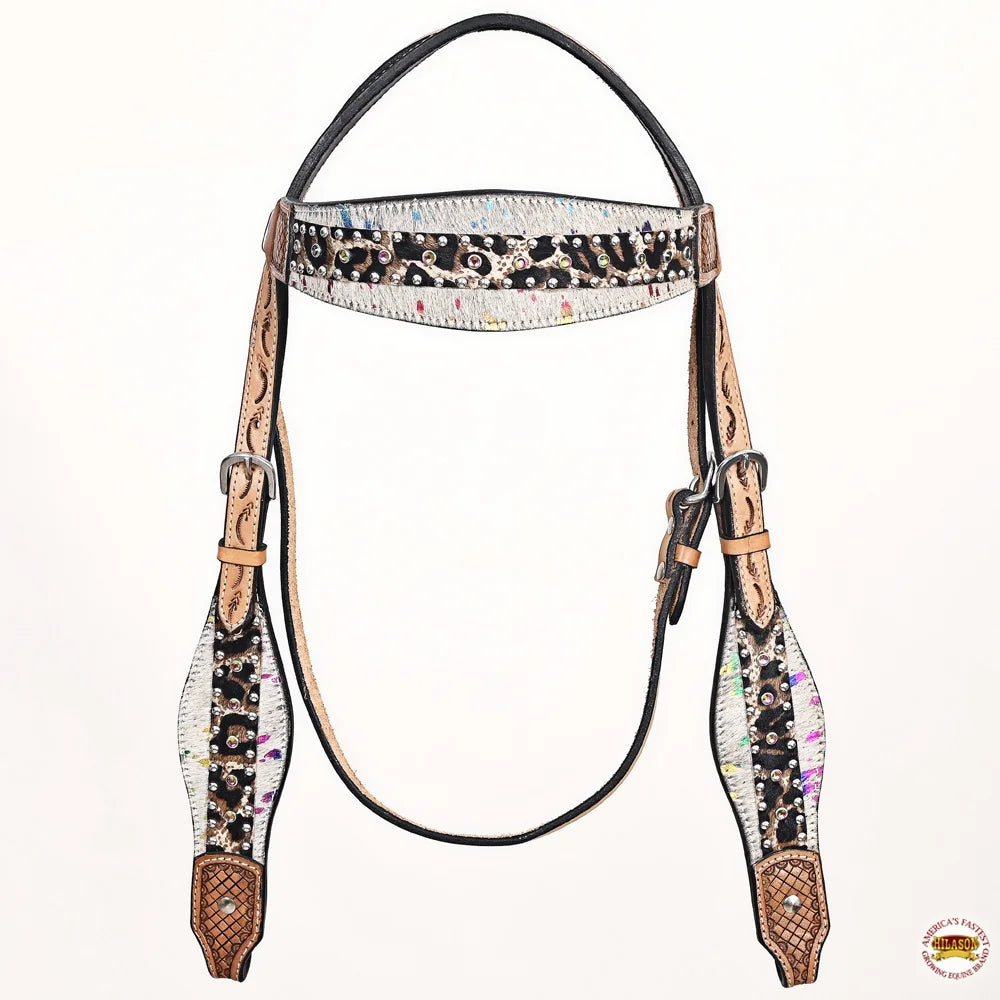Tan Hairon Leather Horse Headstall Breast Collar R408751