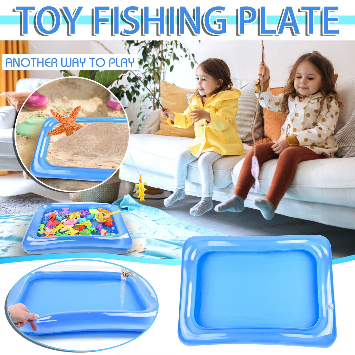 Inflatable Sand Table Toy Sand Fishing Tray R9569