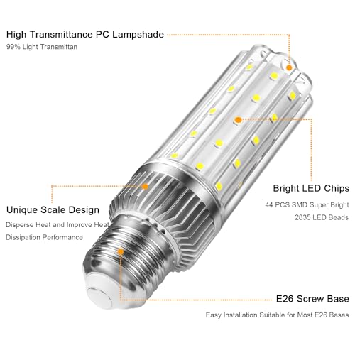 E12 LED Candelabra Bulbs, 150 Watt Equivalent, Daylight White 6000K, Non-Dimmable (4 Pack) G7216