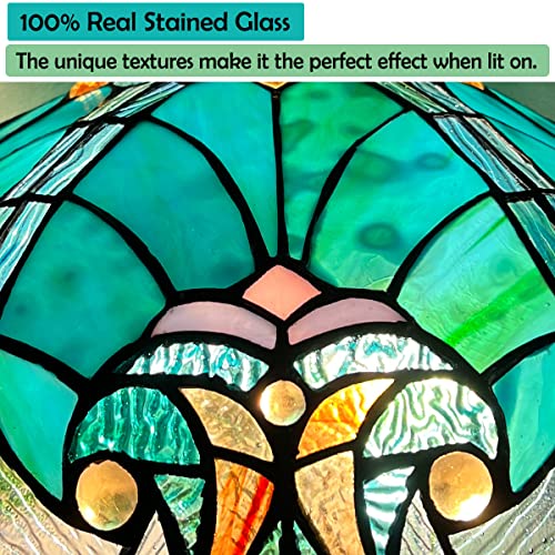 16 inch Stained Glass Table Lamp with Night Light H9752