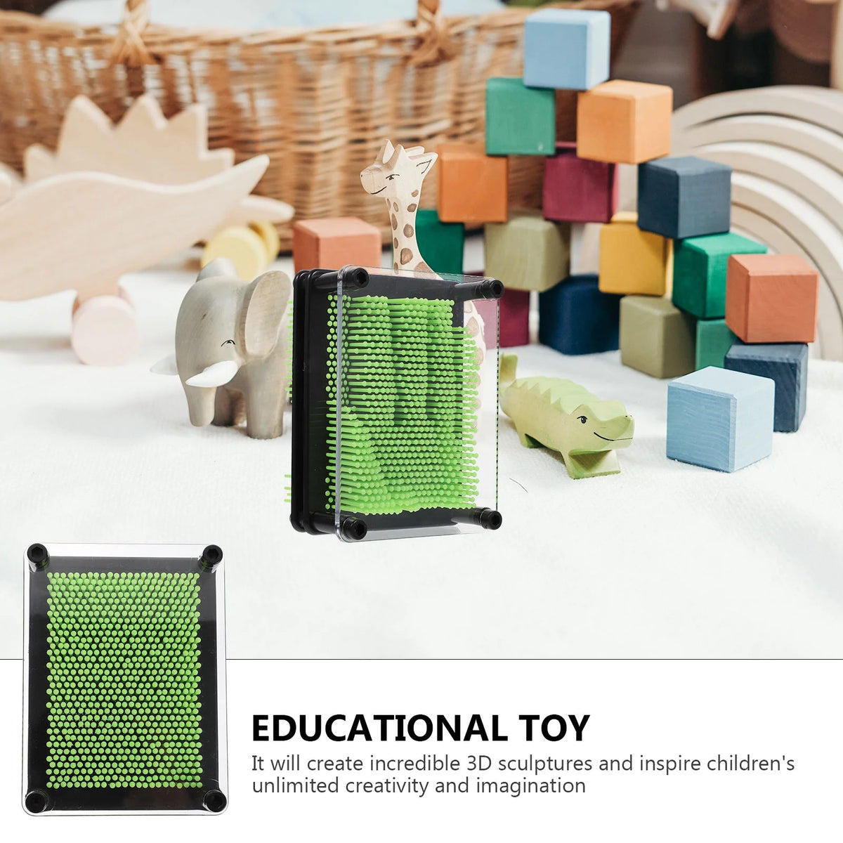 3D Pin Art Toys Plastic Square Handprint C491