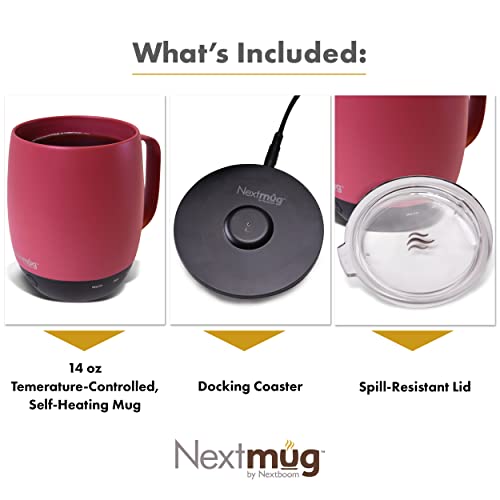 Burgundy 14 oz Self-Heating Coffee Mug L38643