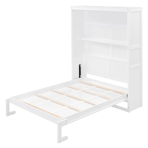 Queen Size Murphy Bed with Storage Shelves C391611