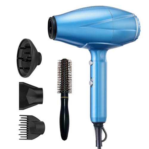 Black Hair Dryer with Diffuser and Concentrator Nozzle A734288